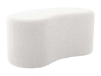 White Boucle Fabric Ottoman - dlz1766461743582