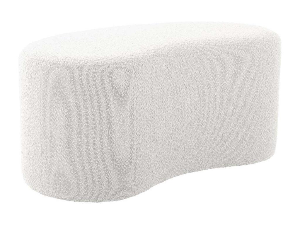 White Boucle Fabric Ottoman - dlz1766461743582