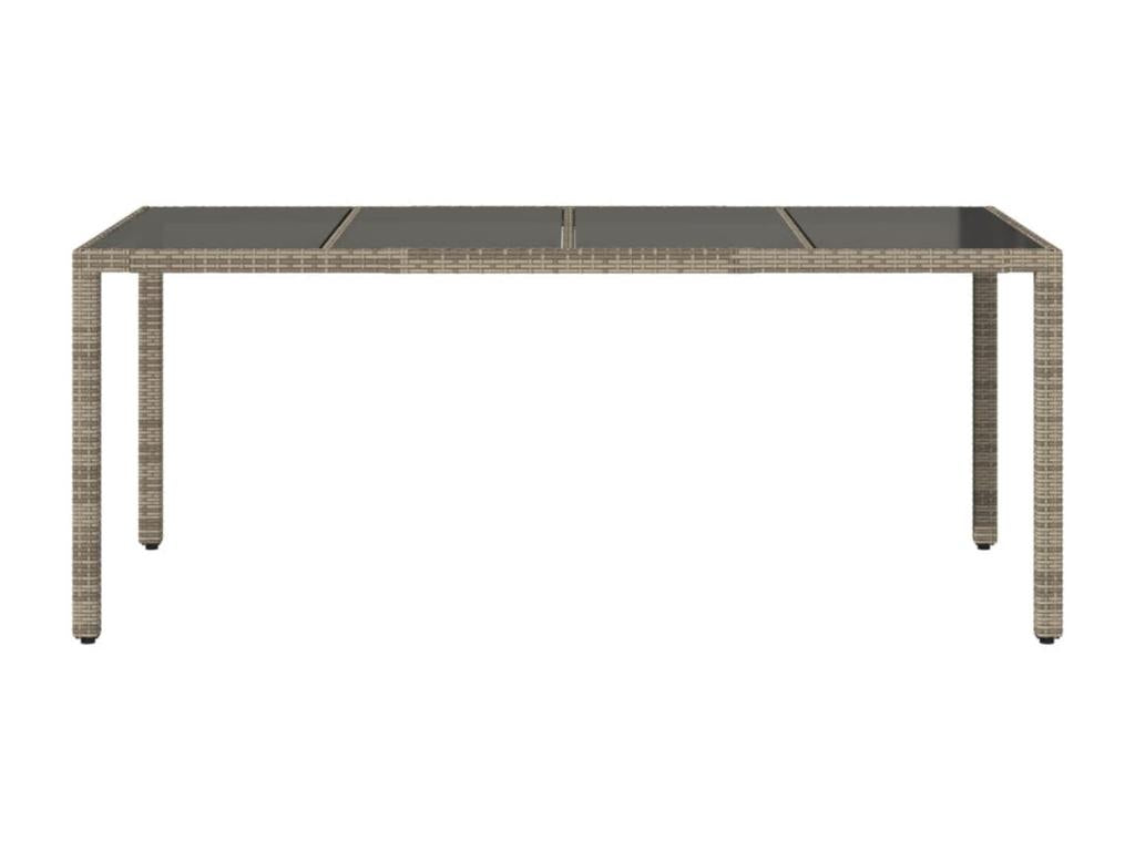 Gray Glass Table, 190 x 90 x 75 cm
