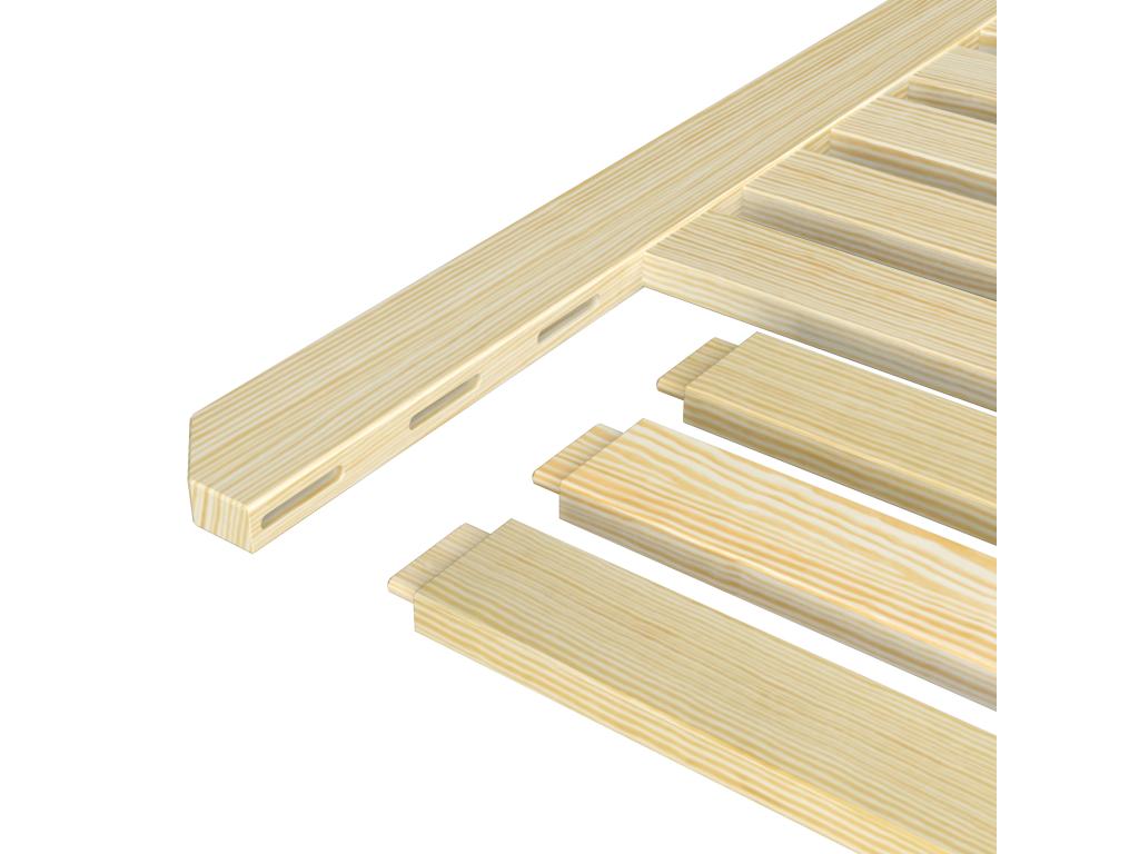 Natural Pine Wood Bed, 120 x 180 cm