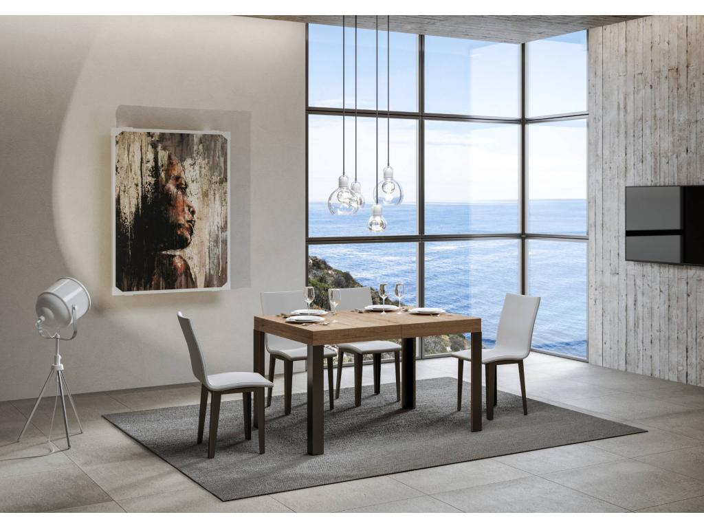 Brown Oak Wood Table, 80 x 140 cm