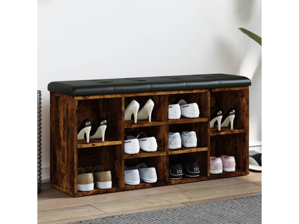 Natural Engineered Wood Bench, 102 x 32 x 50 cm