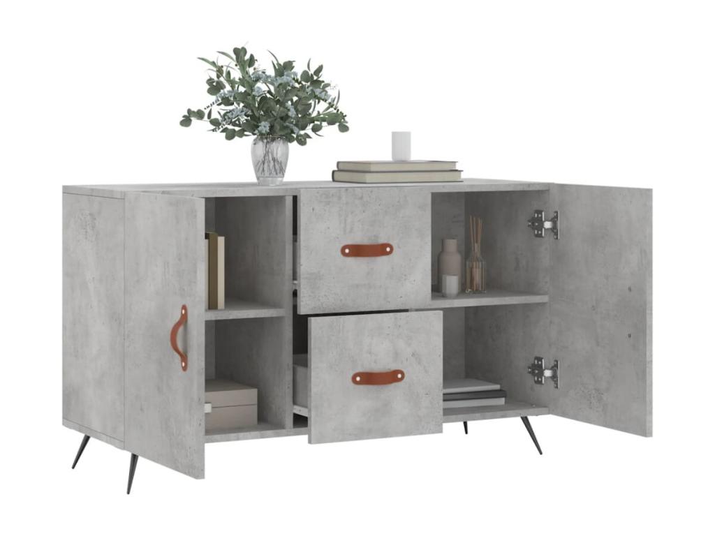 Gray Engineered Wood Sideboard, 100 x 36 x 60 cm