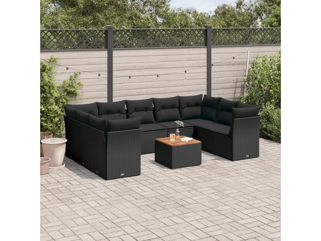 Black Woven Resin Wicker Outdoor Furniture Set - dlz1766461484324