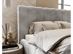 Gray Velvet Bed, 140 x 200 cm