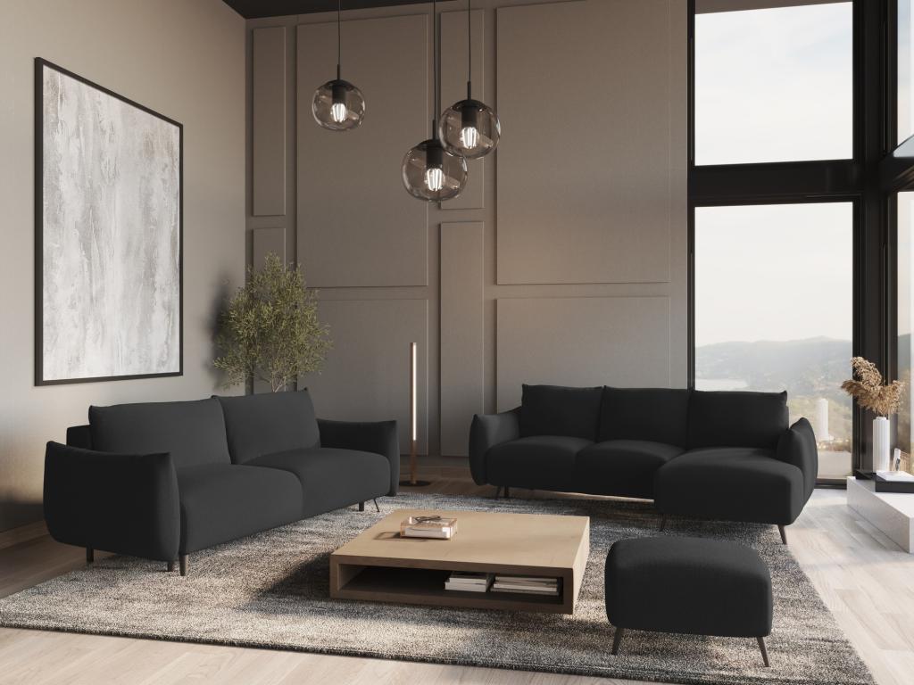 Black Fabric Ottoman - dlz1766461652286