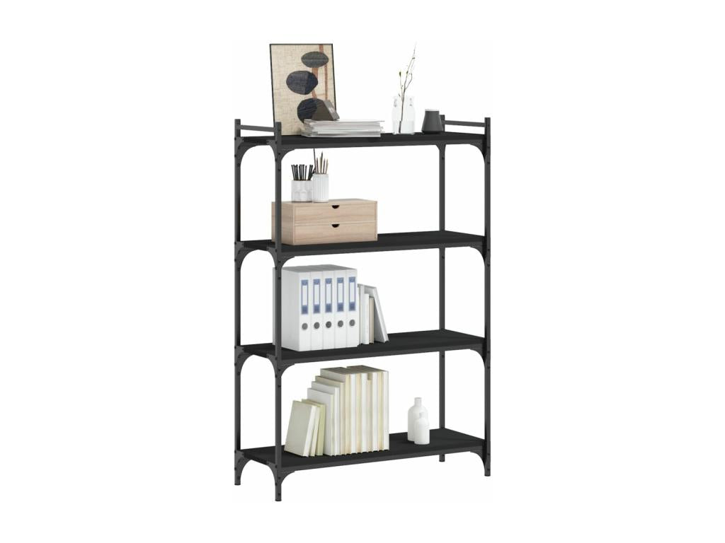 Black Engineered Wood Bookcase, 80 x 30 x 120 cm