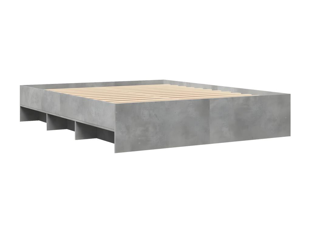 Gray Engineered Wood Bed Frame, 150 x 200 cm