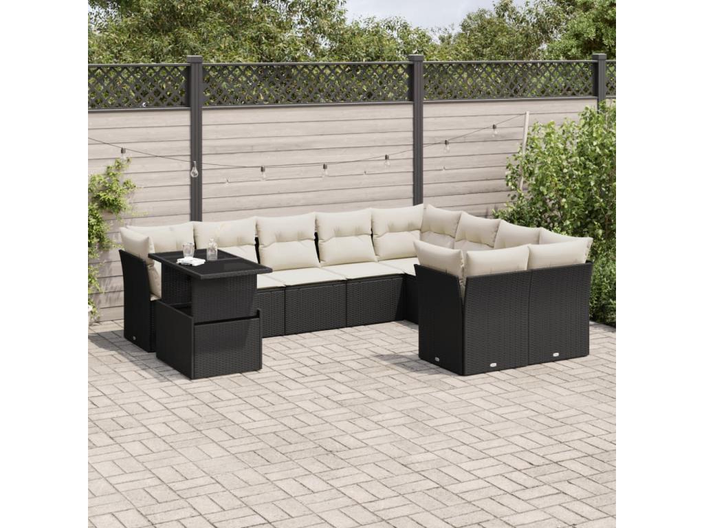 Black Woven Resin Wicker Outdoor Furniture Set - dlz1766461544536