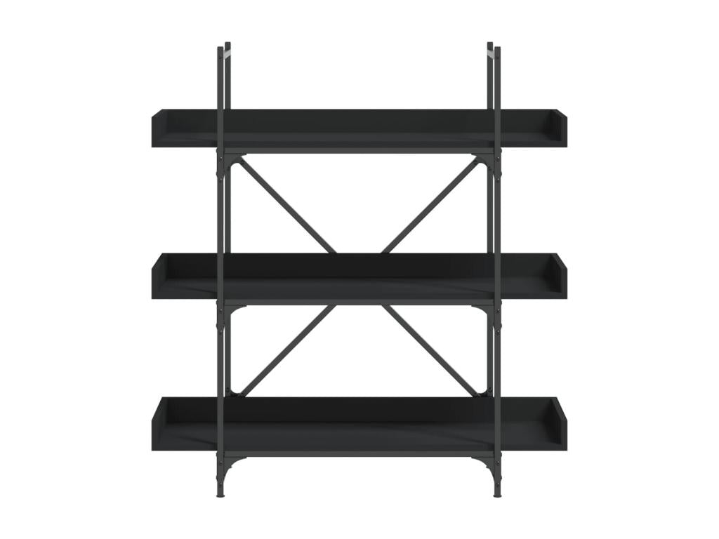Black Engineered Wood Bookcase, 100 x 33 x 108.5 cm