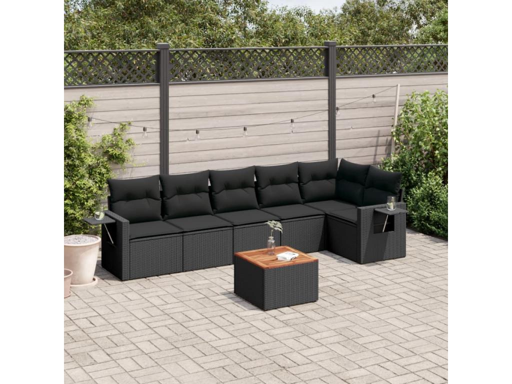 Black Woven Resin Wicker Outdoor Furniture Set - dlz1766461806303
