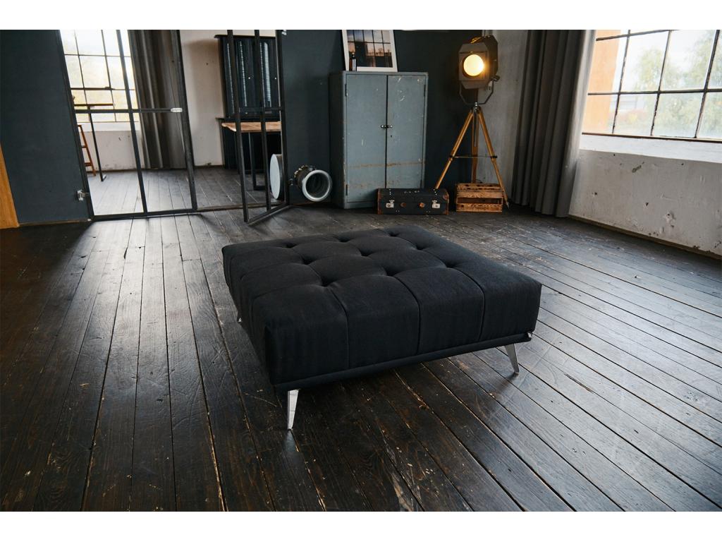 Black Fabric Ottoman