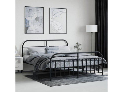 Black Metal Bed Frame, 160 x 200 cm
