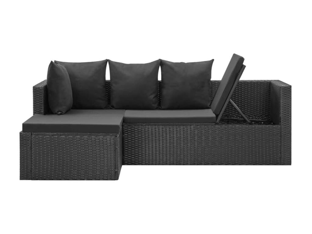 Black Woven Resin Wicker Outdoor Furniture Set - dlz1766461534491