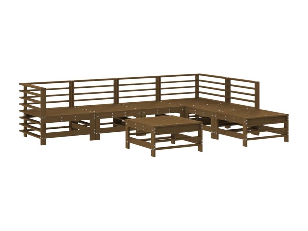 Brown Solid Wood Outdoor Furniture Set - dlz1766460903588