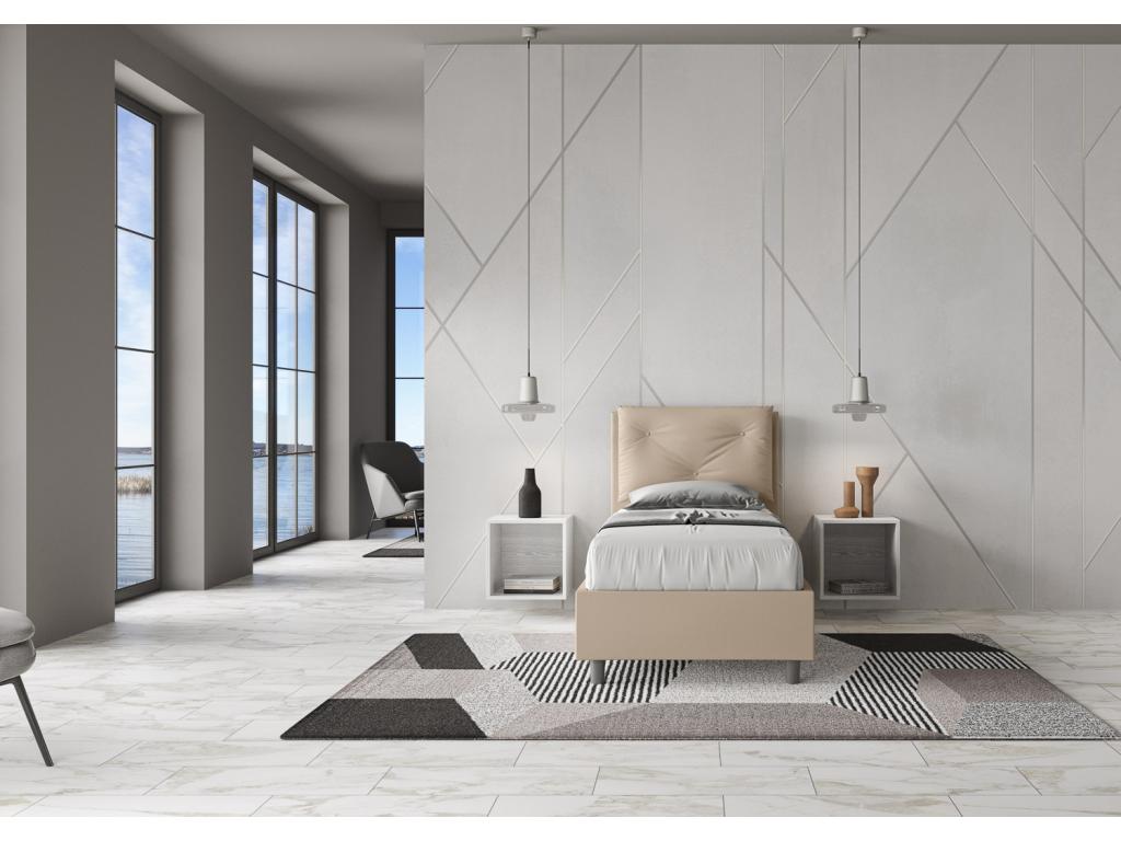 Gray Leather Bed, 80 x 200 cm