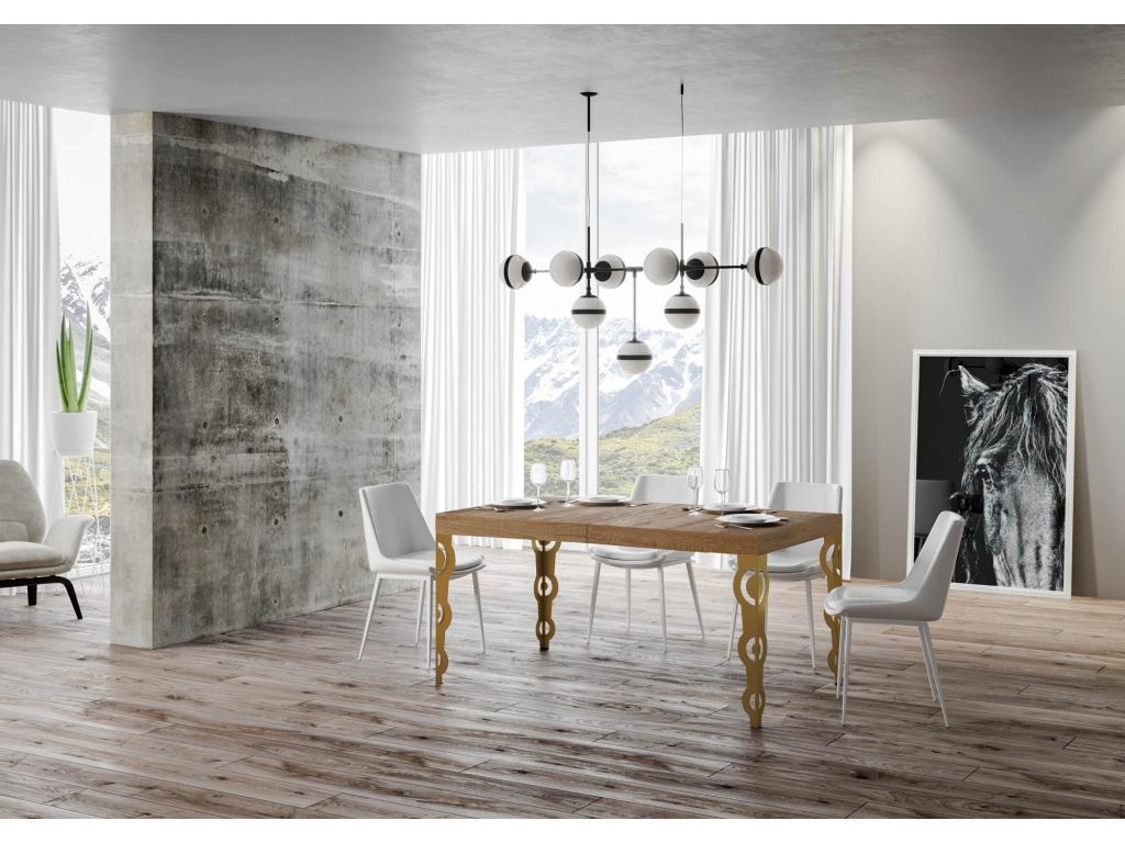 Brown Oak Wood Table, 90 x 160 cm