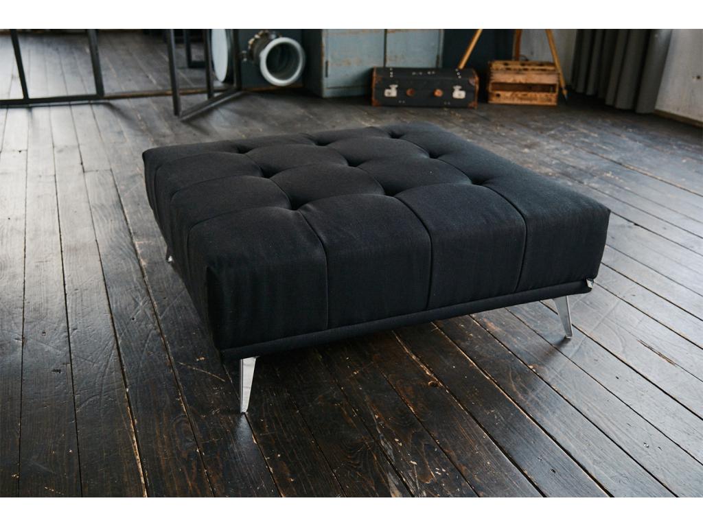 Black Fabric Ottoman
