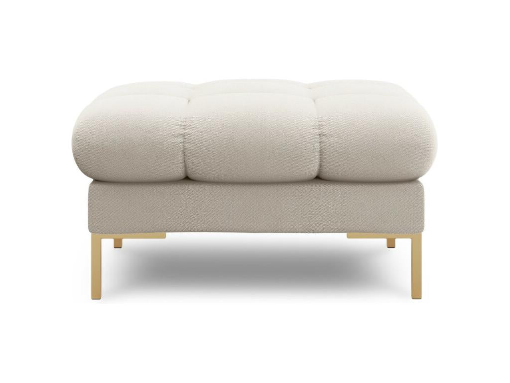 Beige Fabric Ottoman, 60 x 60 x 41 cm