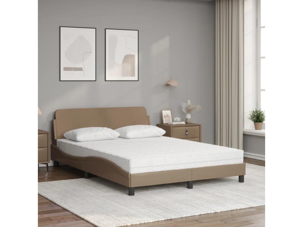 Brown Faux Leather Mattress, 140 x 200 cm