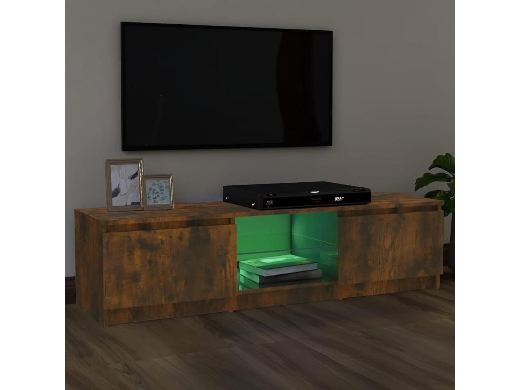 Brown Oak Wood TV Stand, 120 x 30 x 35.5 cm