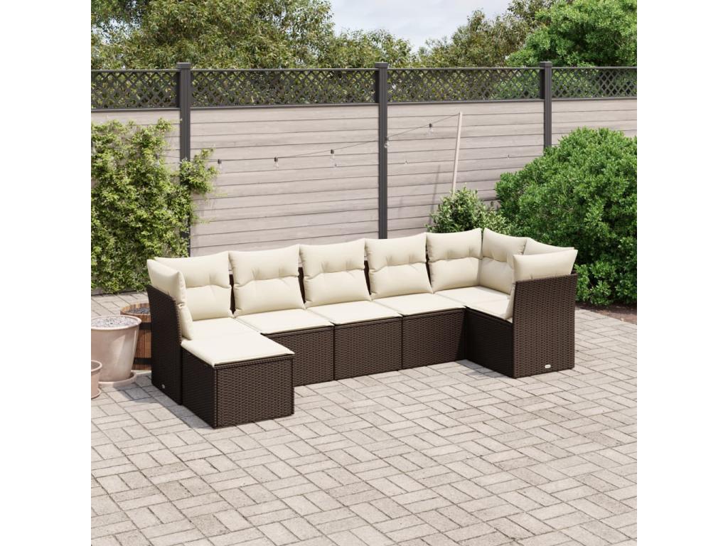 Brown Woven Resin Wicker Outdoor Furniture Set - dlz1766460913486