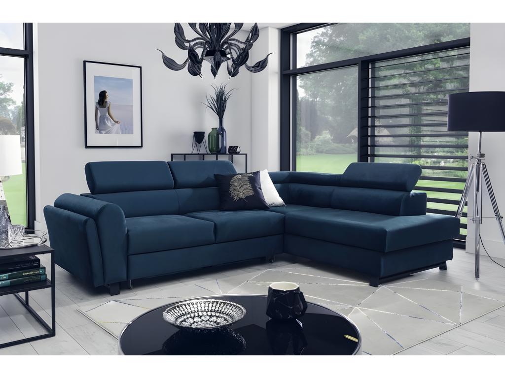 Blue Velvet Sofa Bed