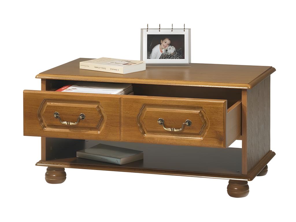 Brown Oak Wood Coffee Table