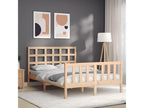 Brown Solid Wood Bed Frame