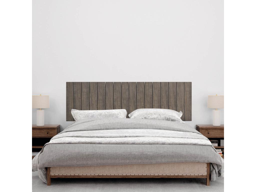 Brown Oak Wood Bed, 150 x 115 cm