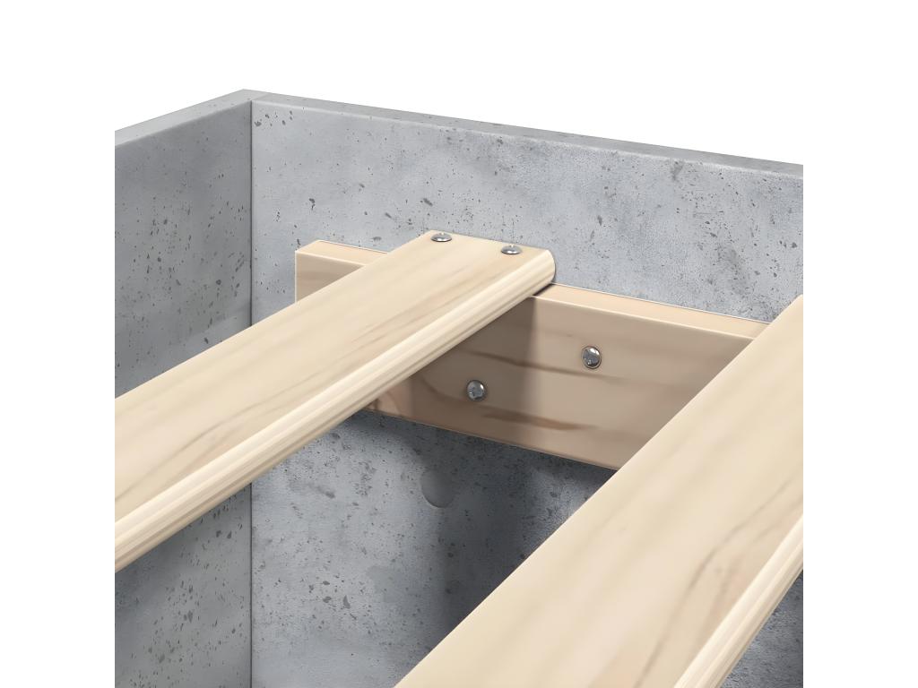 Gray Engineered Wood Bed Frame, 150 x 200 cm