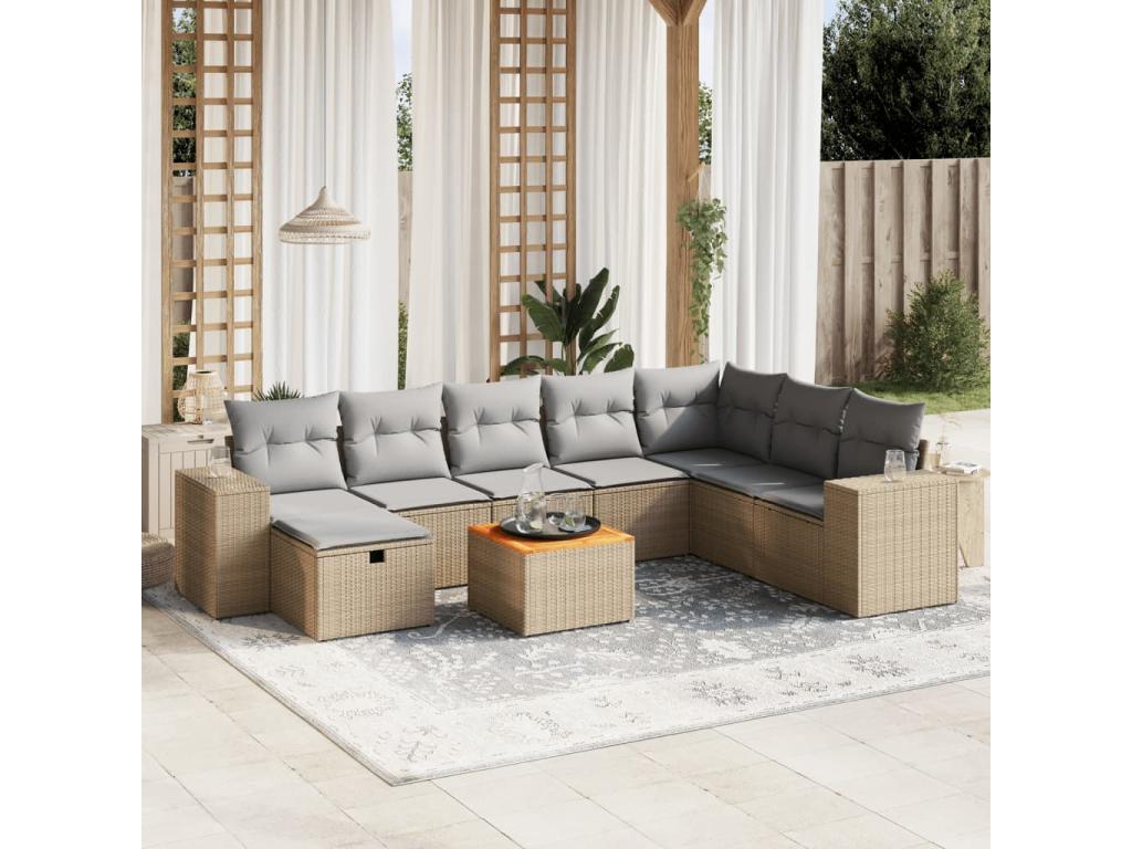 Beige Woven Resin Wicker Outdoor Furniture Set - dlz1766461860854