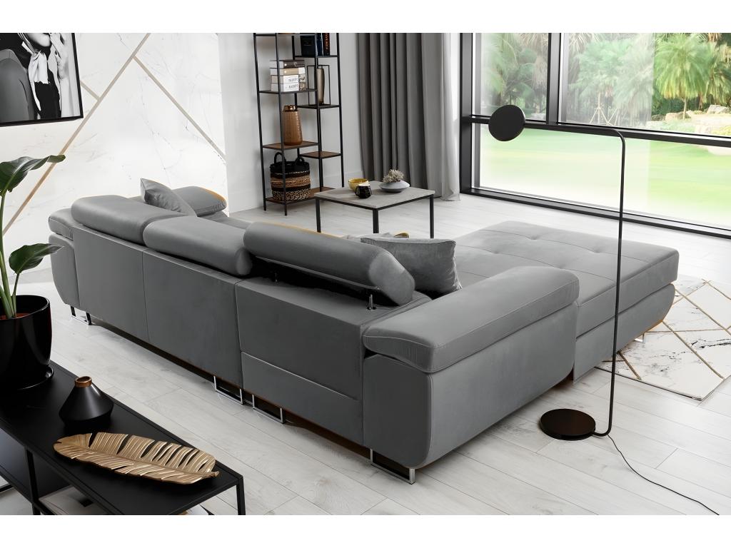 Gray Velvet Sofa Bed