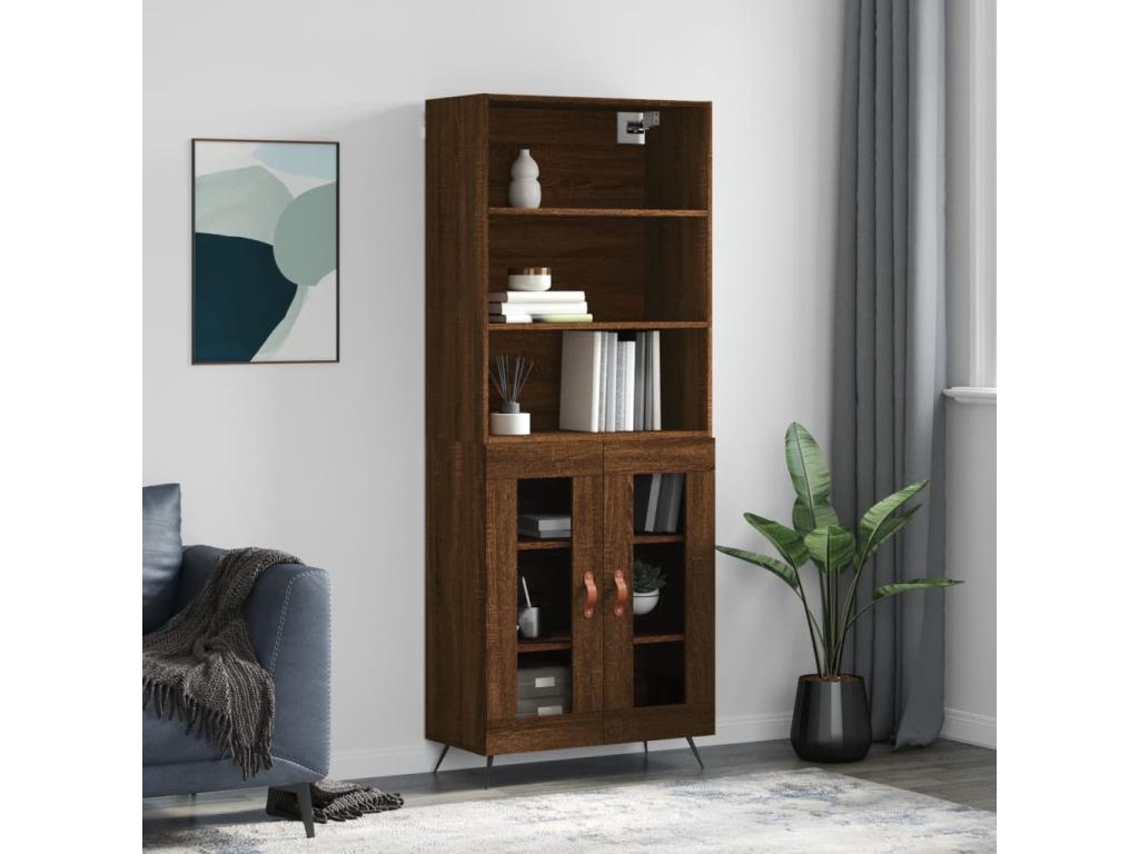 Brown Engineered Wood Sideboard, 69.5 x 34 x 180 cm