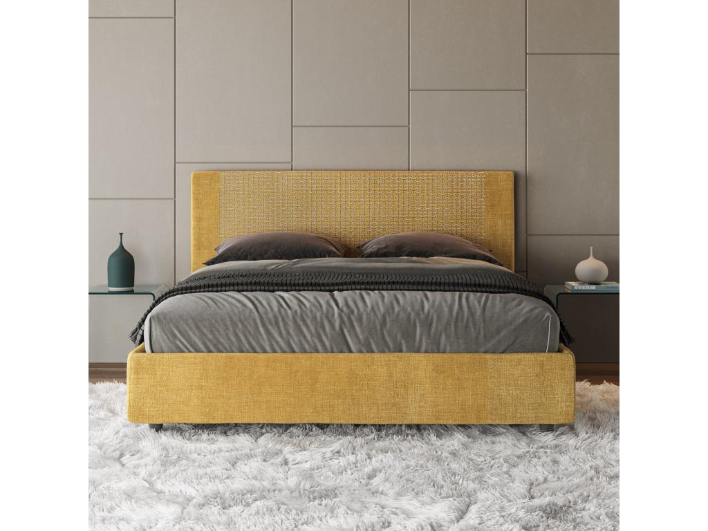 Yellow Fabric Bed, 160 x 210 cm