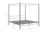 Gray Metal Bed Frame, 180 x 200 cm