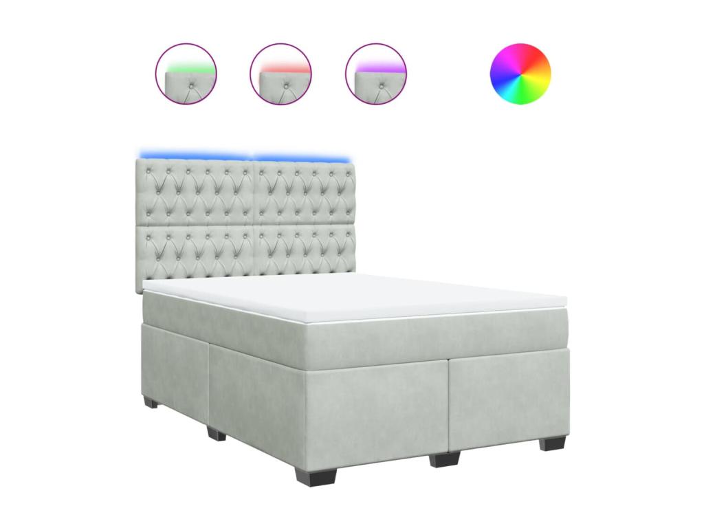 Gray Velvet Mattress, 140 x 190 cm