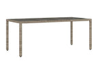 Gray Glass Table, 190 x 90 x 75 cm