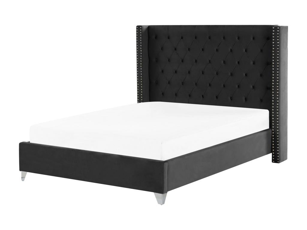 Black Velvet Bed, 180 x 200 cm