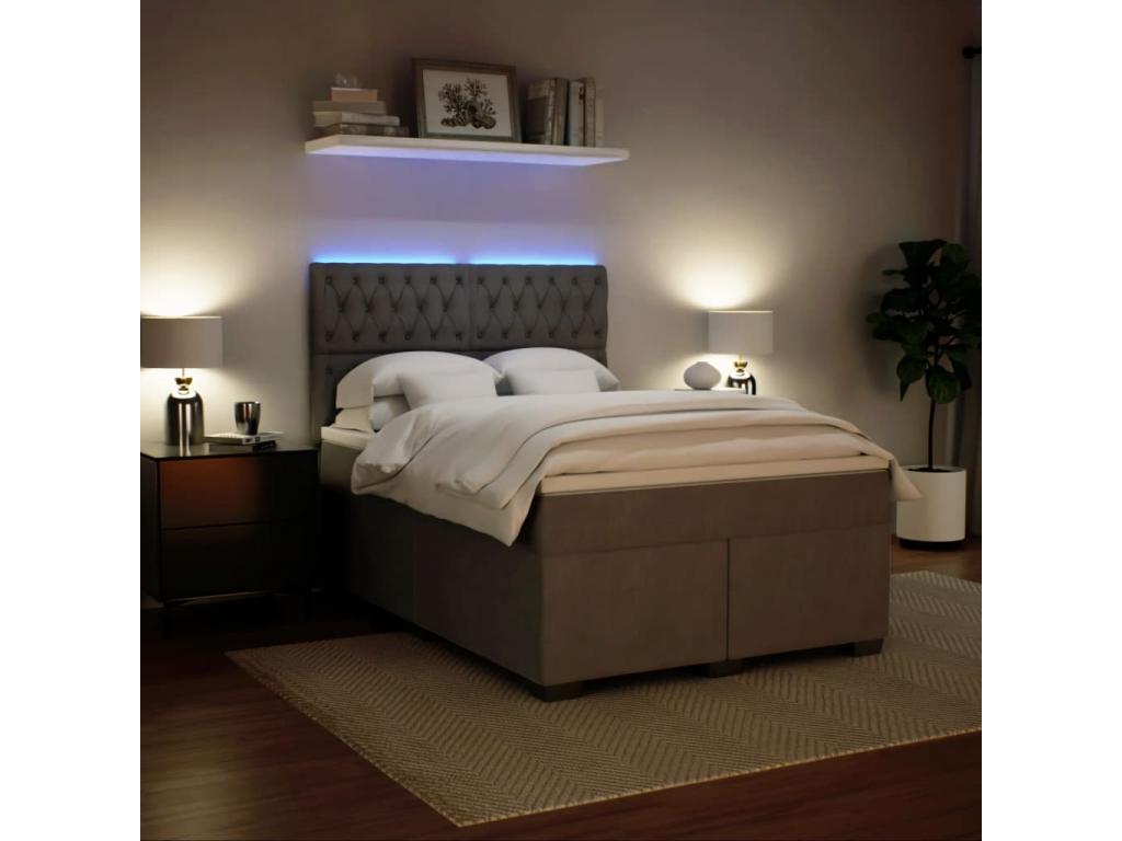 Gray Velvet Mattress, 140 x 190 cm