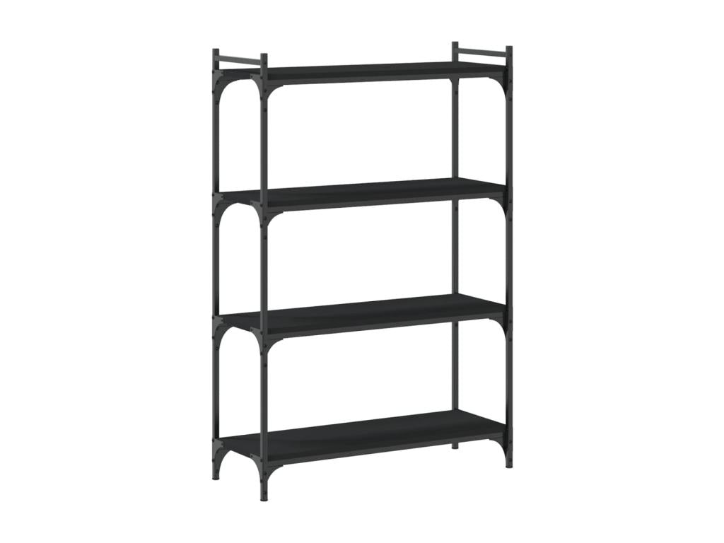 Black Engineered Wood Bookcase, 80 x 30 x 120 cm