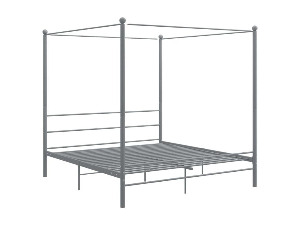 Gray Metal Bed Frame, 180 x 200 cm