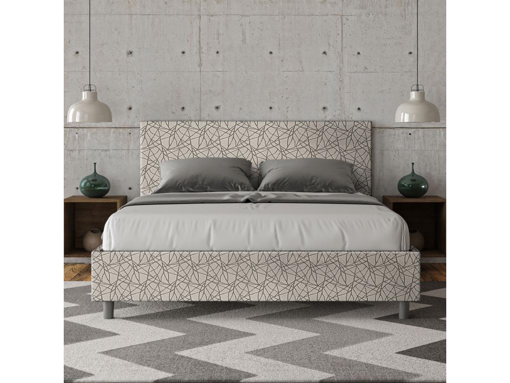 Gray Fabric Bed, 160 x 200 cm