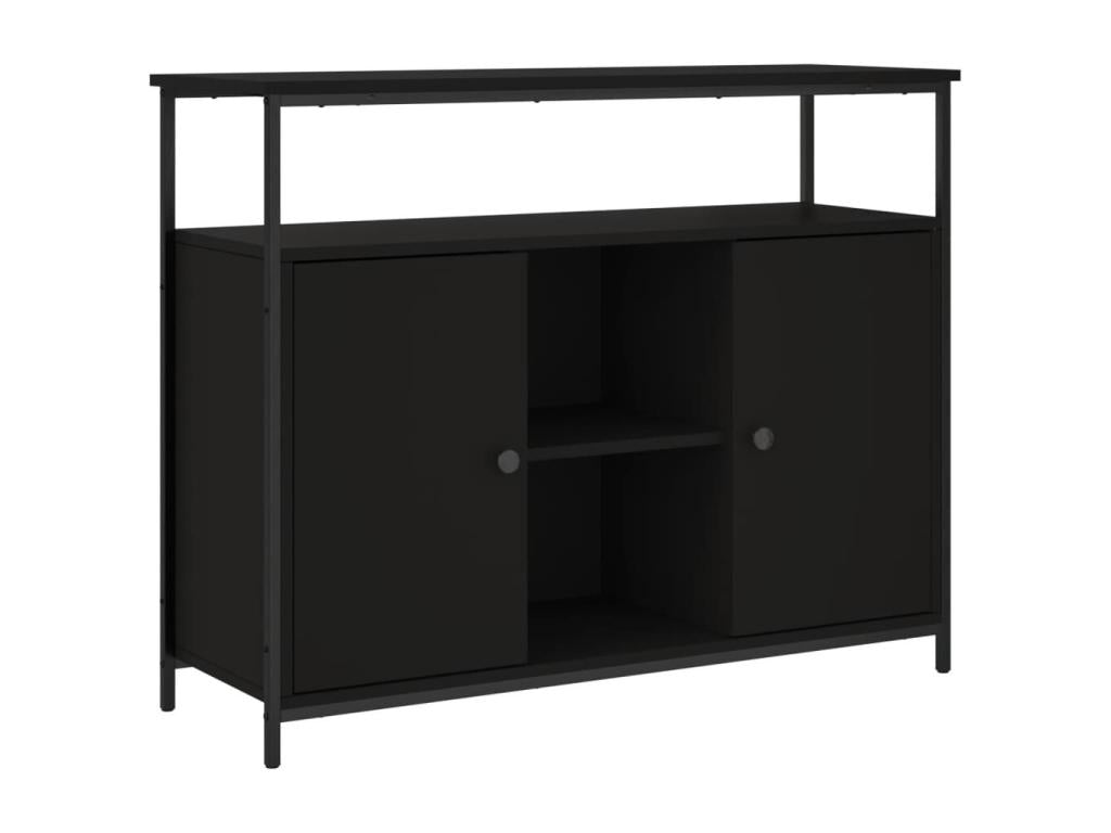 Black Engineered Wood Sideboard, 100 x 35 x 80 cm