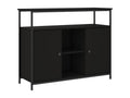 Black Engineered Wood Sideboard, 100 x 35 x 80 cm