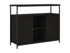 Black Engineered Wood Sideboard, 100 x 35 x 80 cm