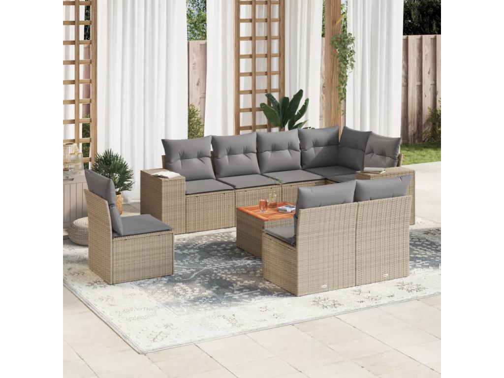 Beige Woven Resin Wicker Outdoor Furniture Set - dlz1766460984234