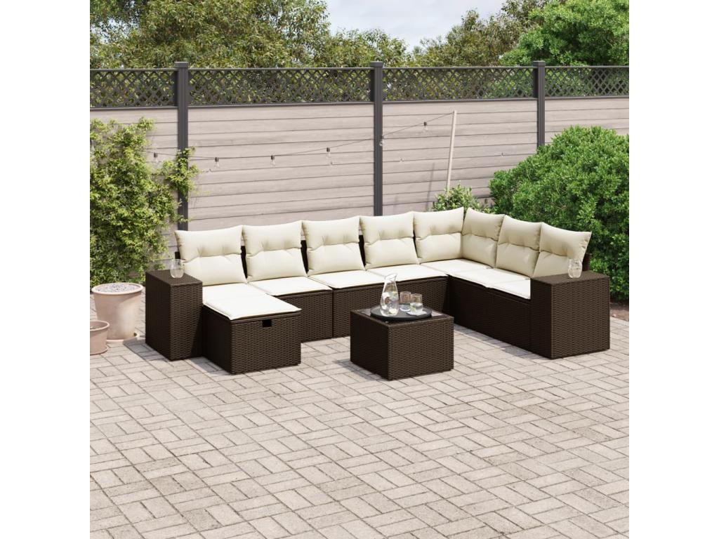 Brown Woven Resin Wicker Outdoor Furniture Set - dlz1766461685242