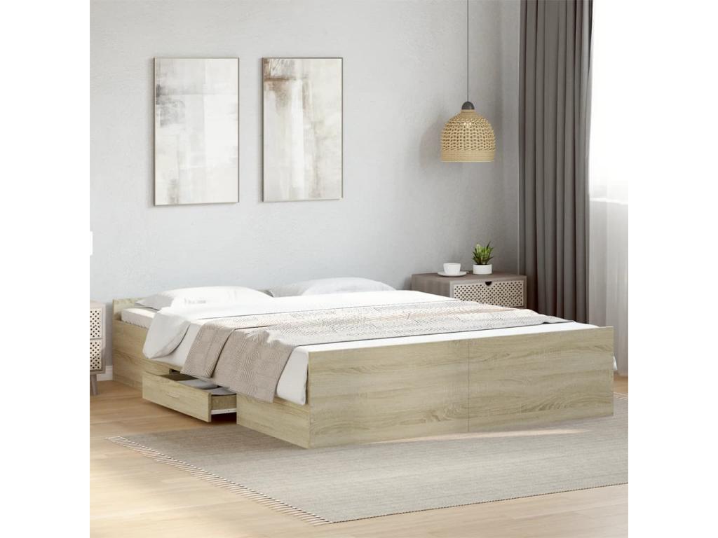 Brown Oak Wood Mattress, 140 x 200 cm
