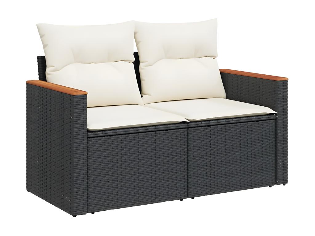 Black Woven Resin Wicker Outdoor Furniture Set